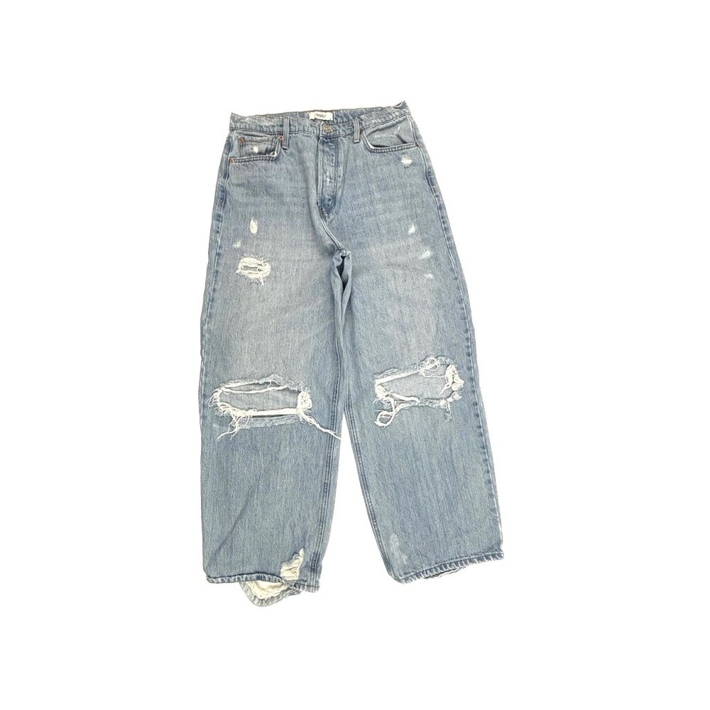 Forever 21 Distressed Wide Leg Women's size 29 Light Blue Denim Jeans